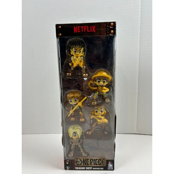 One Piece Netflix Treasure Chest 5-Pack Gold Minifigure Set New / Sealed - Picture 1 of 9